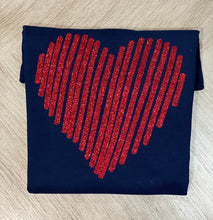 Load image into Gallery viewer, Red Glitter Heart Sweatshirt