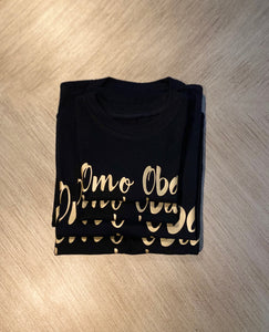 Gold on Black T-shirt- Omo Oba