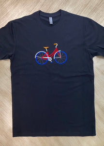 Men's Bicycle Embroidery Design Shirt
